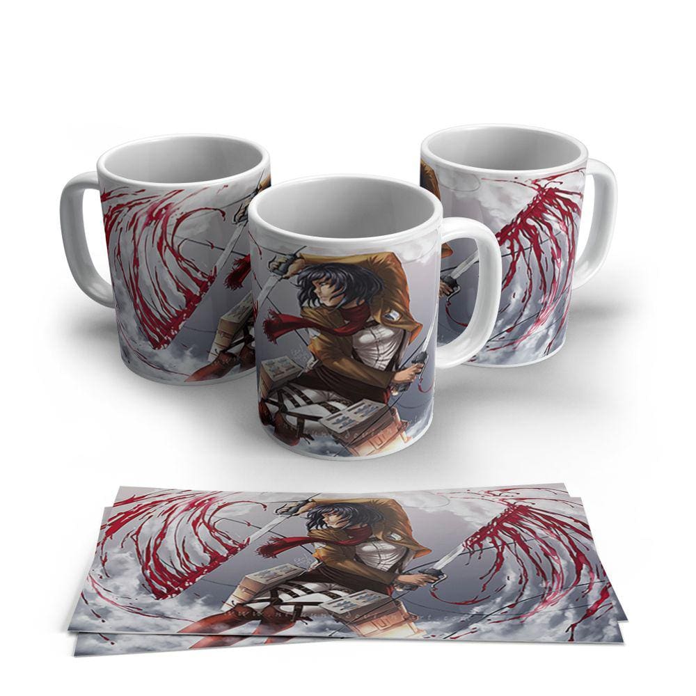 Caneca de Porcelana Attack on Titan modelo 08