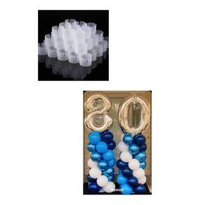 Kit 2 Suporte Clip Anel Coluna Balao Base Bexiga1,2m Armação