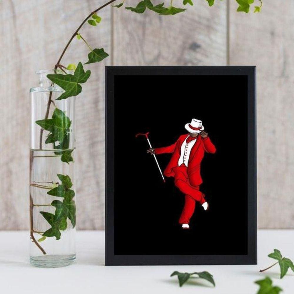Quadro Umbanda Zé Pelintra 24x18cm Moldura Branca
