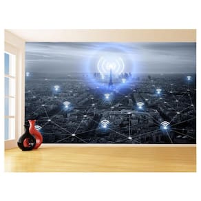 Papel De Parede 3D Tecnologia Wifi 5G Net Redes 3,5M Tec22