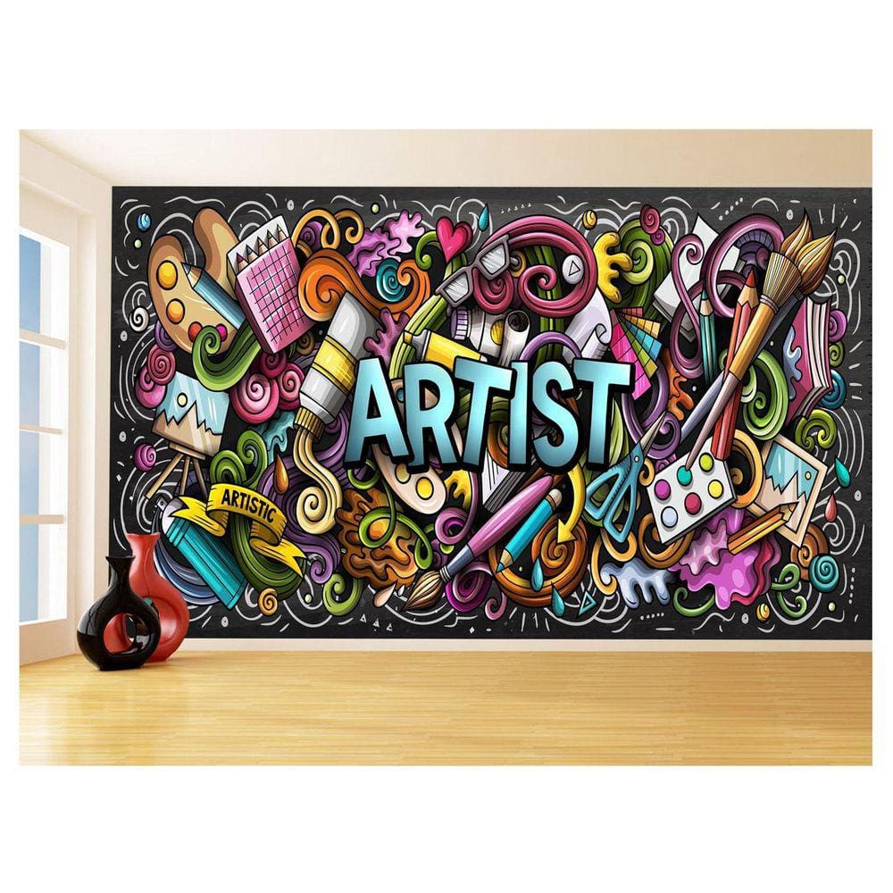 Papel De Parede 3D Arte Artist Pintura Desenho 3,5M Tra121