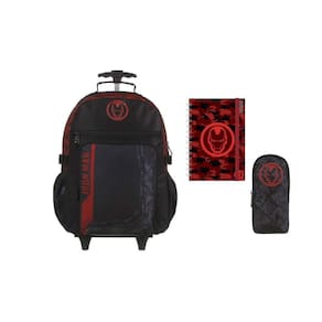 Kit Escolar Iron Man Mochila De Rodas + Estojo + Caderno