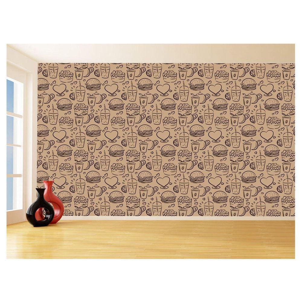 Papel De Parede 3D Textura Cozinha Café Comida 3,5M Txt192