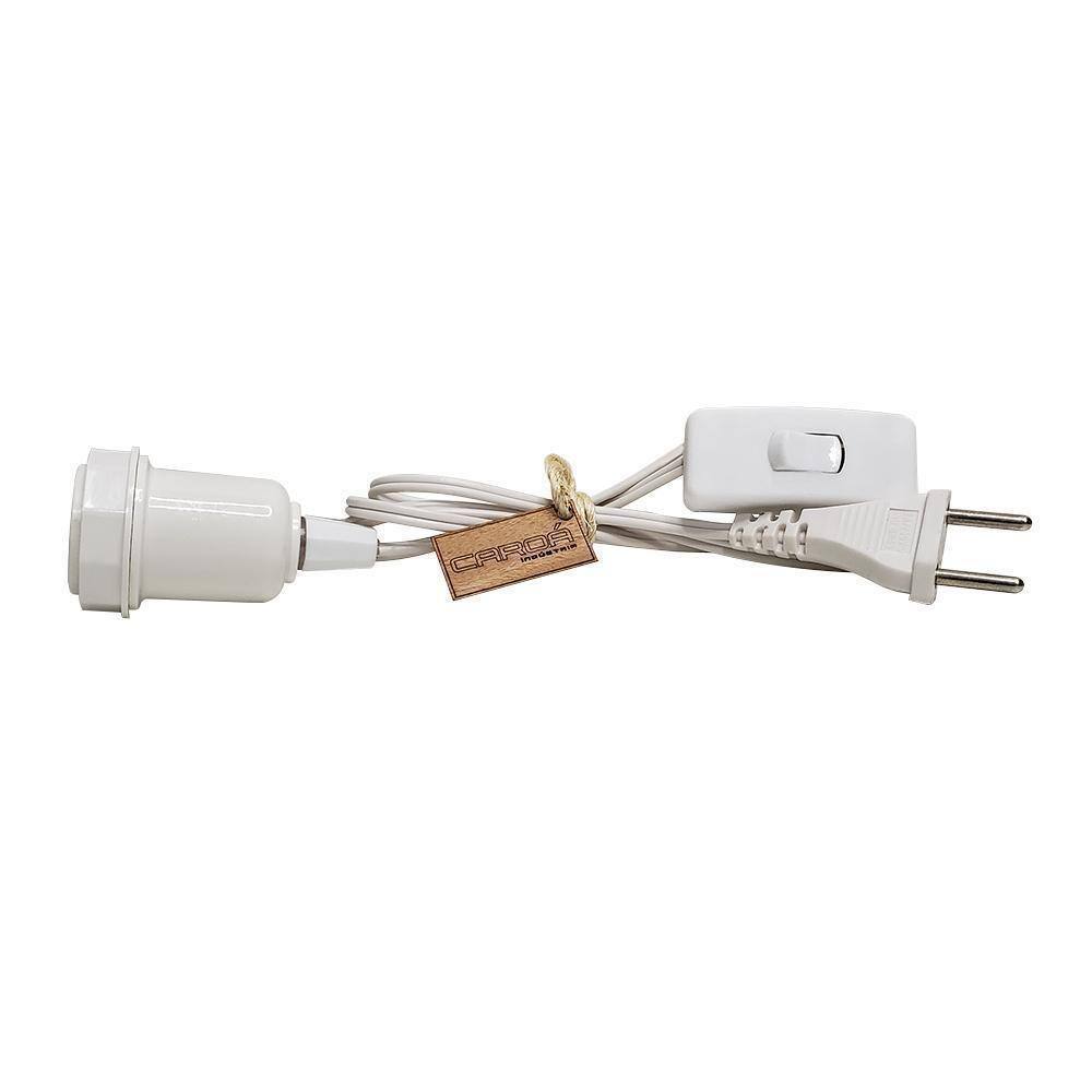 Cabo Fio Abajur 1,2 Metros Bivolt Com Soquete E27 Branco