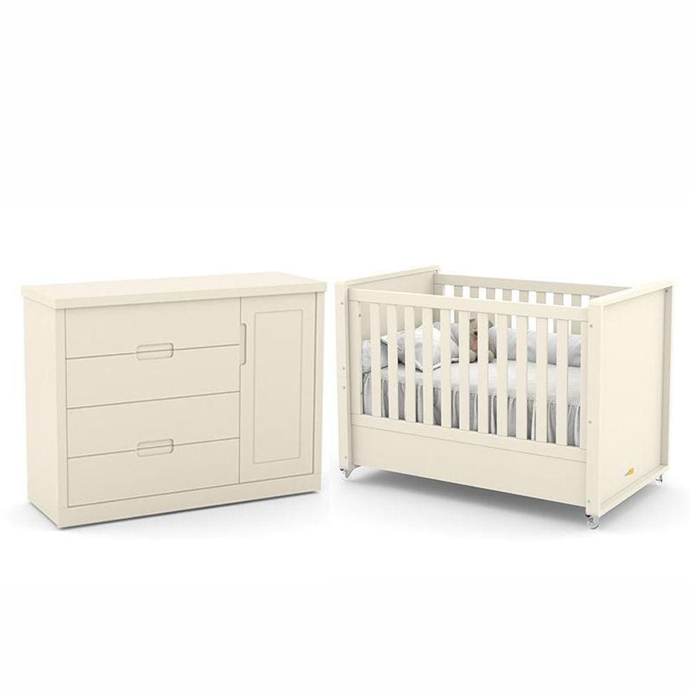 Jogo de Quarto Infantil Tutto New com Berço e Cômoda 1 Porta - Matic Móveis