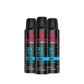 Kit Desodorante Aerosol Bozzano Clinical Ultra Cool 150ml - 3 unidades