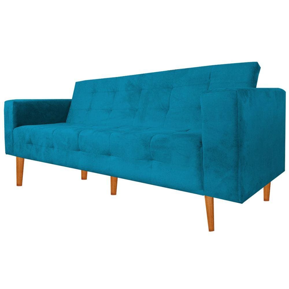 Sofa Namoradeira Monica 3 Lugares Turquesa