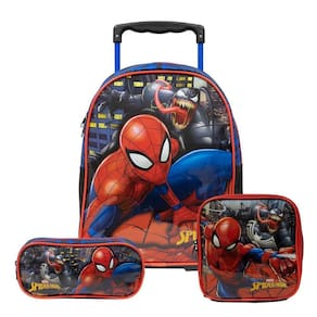 Kit Mochila Spider Man X2 Escolar Com Lancheira E Estojo