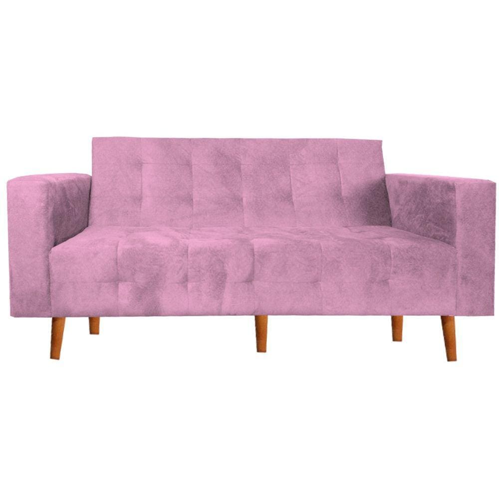 Sofa Namoradeira Monica 3 Lugares Rosa