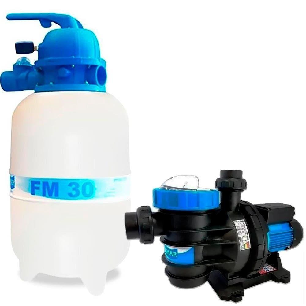 Filtro para Piscinas FM 30 FILTER com Bomba 1/4 CV BMC-25 SODRAMAR Até 28 Mil Litros