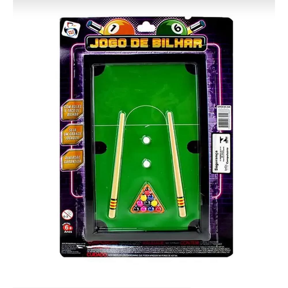 Jogo de Sinuca Infantil Jr Toys com Acessórios