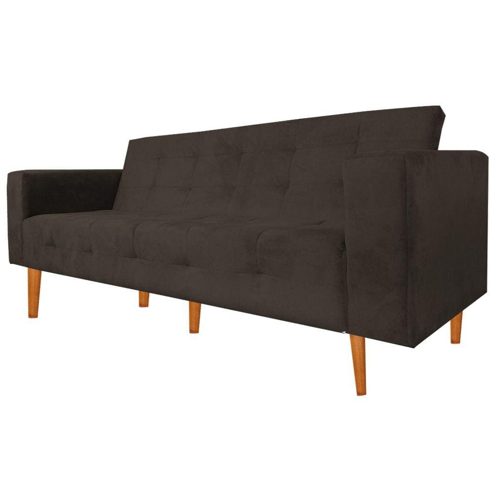 Sofa Namoradeira Monica 3 Lugares Marrom