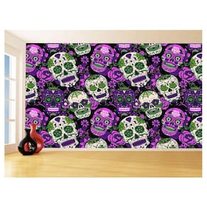 Papel De Parede 3D Textura Caveiras Mexicanas 3,5M Txt207