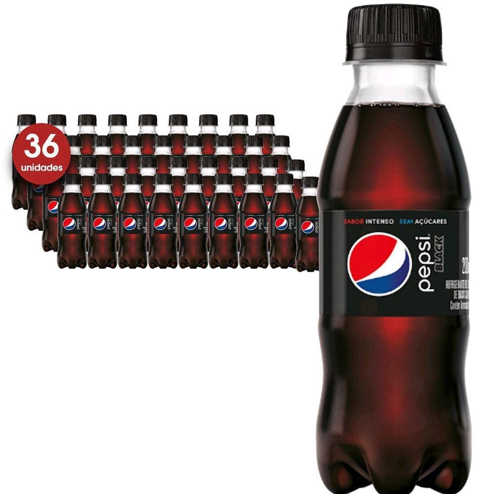 Refrigerante PEPSI Black Zero Pet 200ml 36 garrafinhas