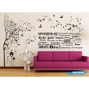 Adesivo Decorativo De Parede Árvore E Frase Apaixone