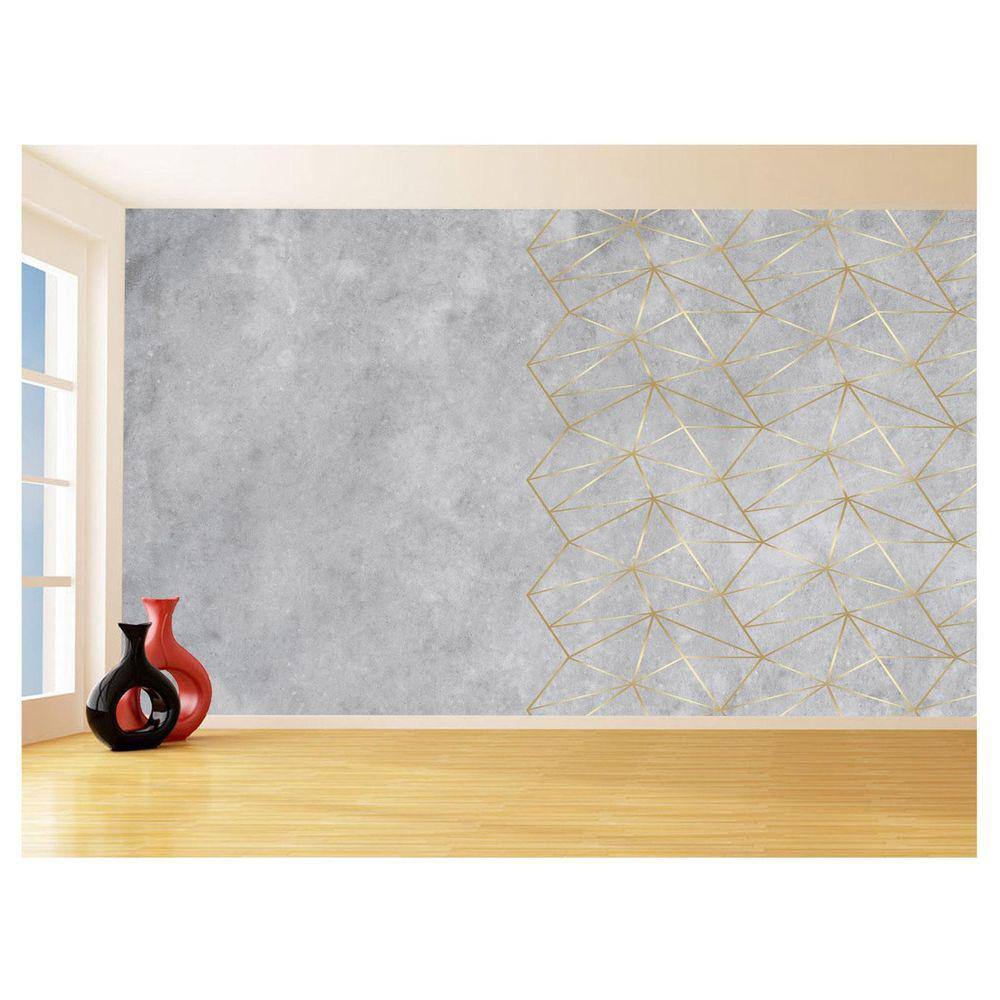 Papel De Parede 3D Concreto Queimado Risco Bege 3,5M Kkt98