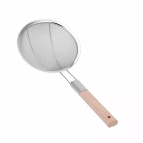 Peneira Escumadeira Inox e Madeira 18cm | Unyhome