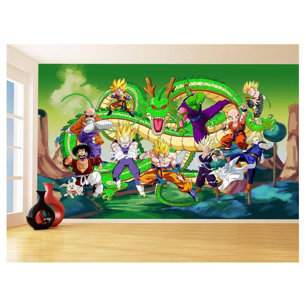 Papel De Parede Dragon Ball Goku Vegeta Anime 3,5M Dbz286
