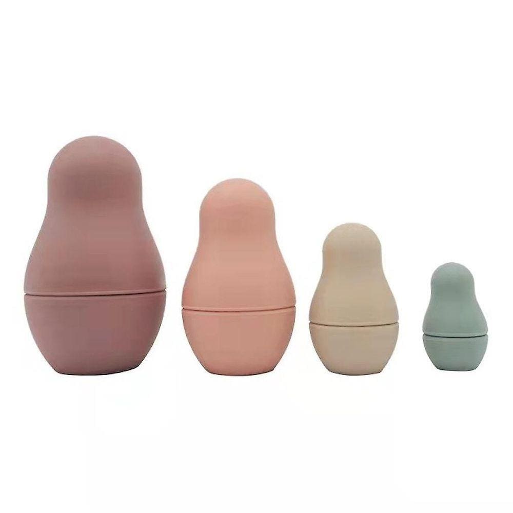 4 camadas de nidificação bonecas educacional bebê brinquedo silicone Matryos