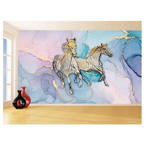 Papel De Parede Animais Pop Art Cavalos Cores 3,5M Pxa344