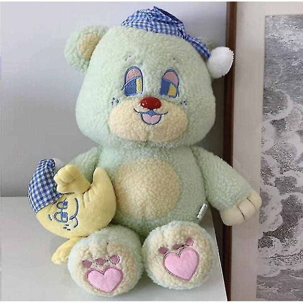 Conjuntos de presente de bebê 35cm adorável boa noite ursinho de pelúcia abraço boneca brinquedos verde