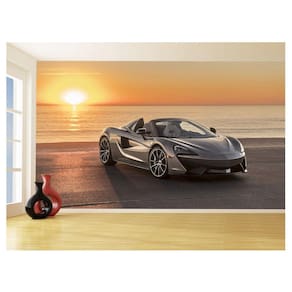 Papel De Parede 3D Carro Mc Laren Pista Super 3,5M Car256