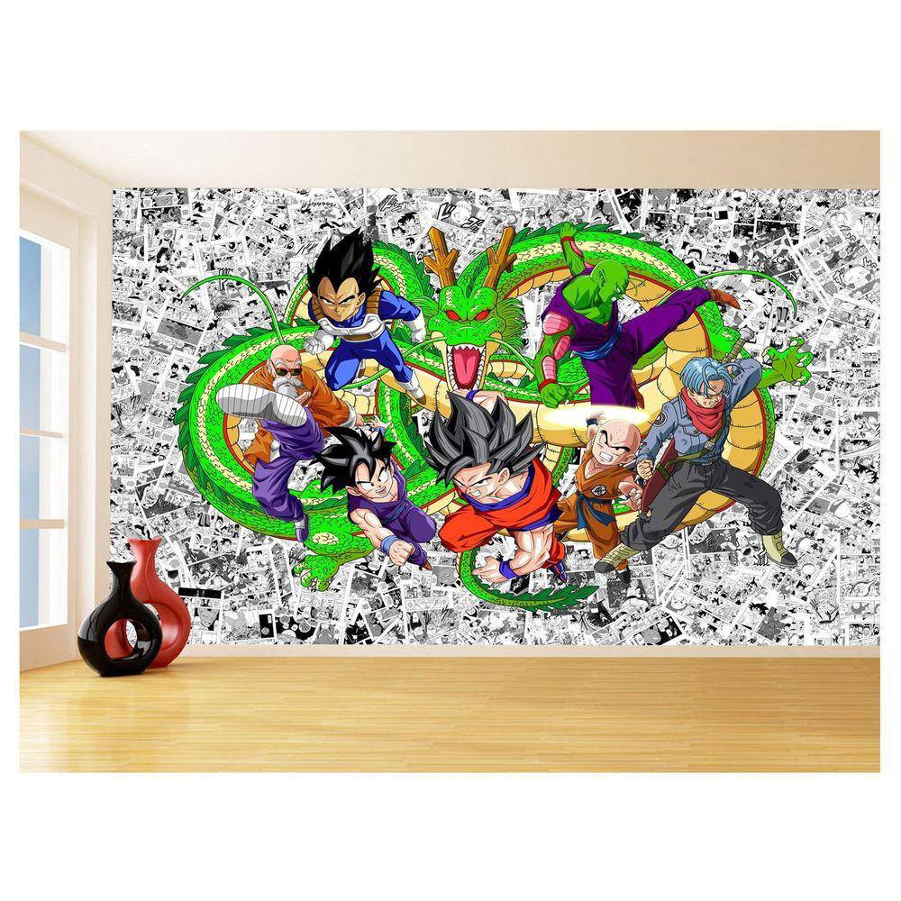 Papel De Parede Dragon Ball Goku Vegeta Anime 3,5M Dbz120