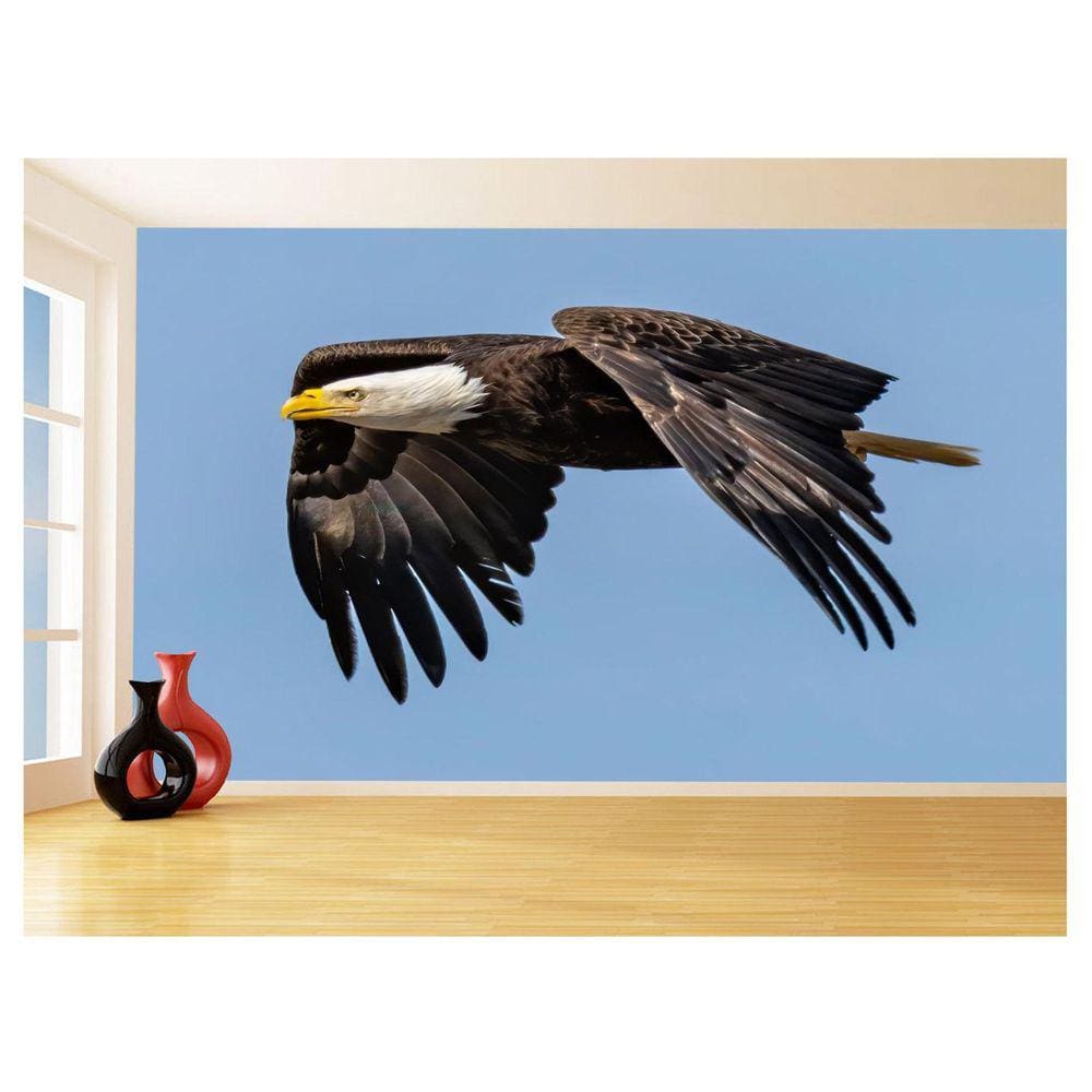 Papel De Parede 3D Animais Ave Aguia Voando Céu 3,5M Anm287