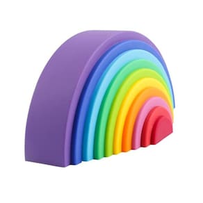 BLUE GINKGO Silicone Rainbow Stacker - Montessori Rainbow