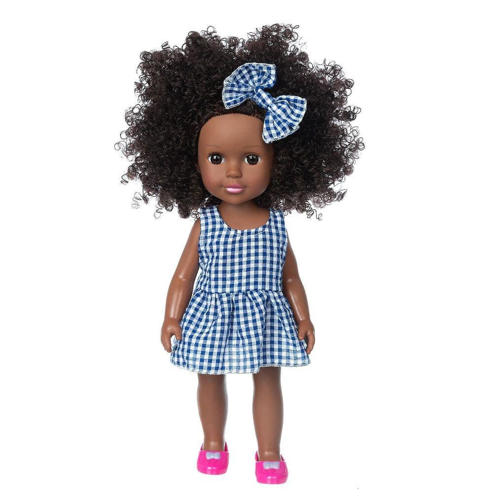 Black African Black Baby Cute Curly Black 35cm Vinyl Baby Toy