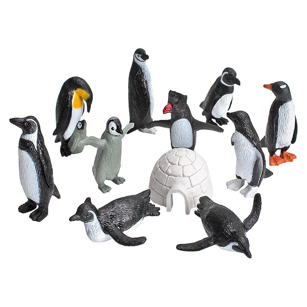11pc brinquedos de animais marinhos estatuetas decoração de casa pré-escolar educacional arcti animais de inverno presente de natal