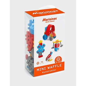 Conjunto de Blocos para Construção de Waffle Azul Mini Mario-Inex - Pequeno e Divertido