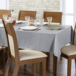 Toalha Mesa Térmica Impermeável 8 Lugares 1,40x2,50 Cinza