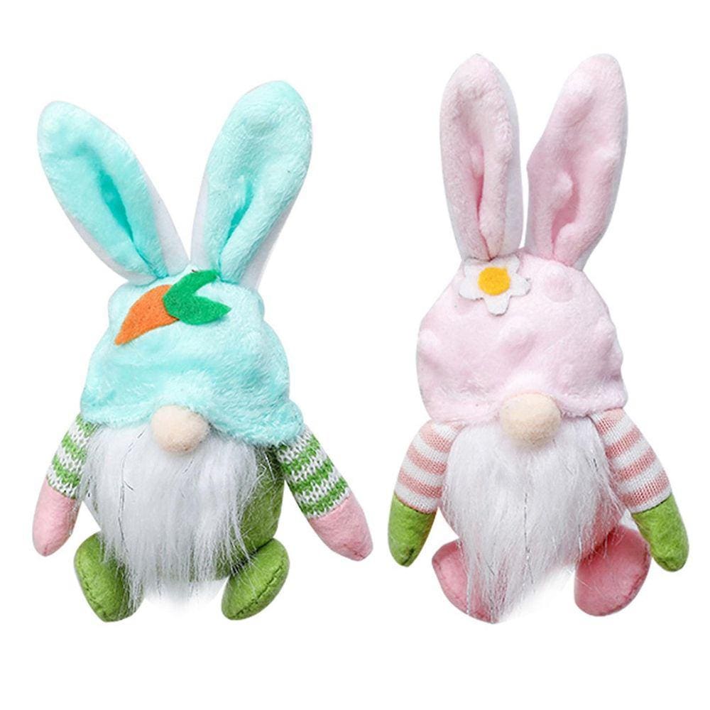 2pc decoração de páscoa lã coelhinho fofo boneca sem rosto decoração de casa boneca ornamento brinquedo