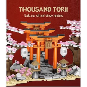 City Street View Idea Sakura Bricks Friends Cherry Blossom Diy Creator House Tree Building Blocks Toys (#601075)
