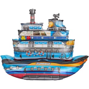 Navio de simulação inflável gigante balão 4D, barco em pé