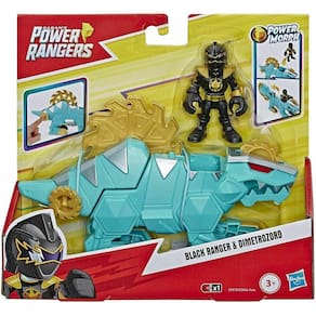Black Ranger e Dimetrossauro Playskool com poderes