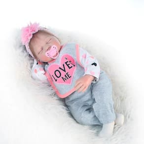 Bebê renascido de 55cm com olhos fechados Bebê renascido