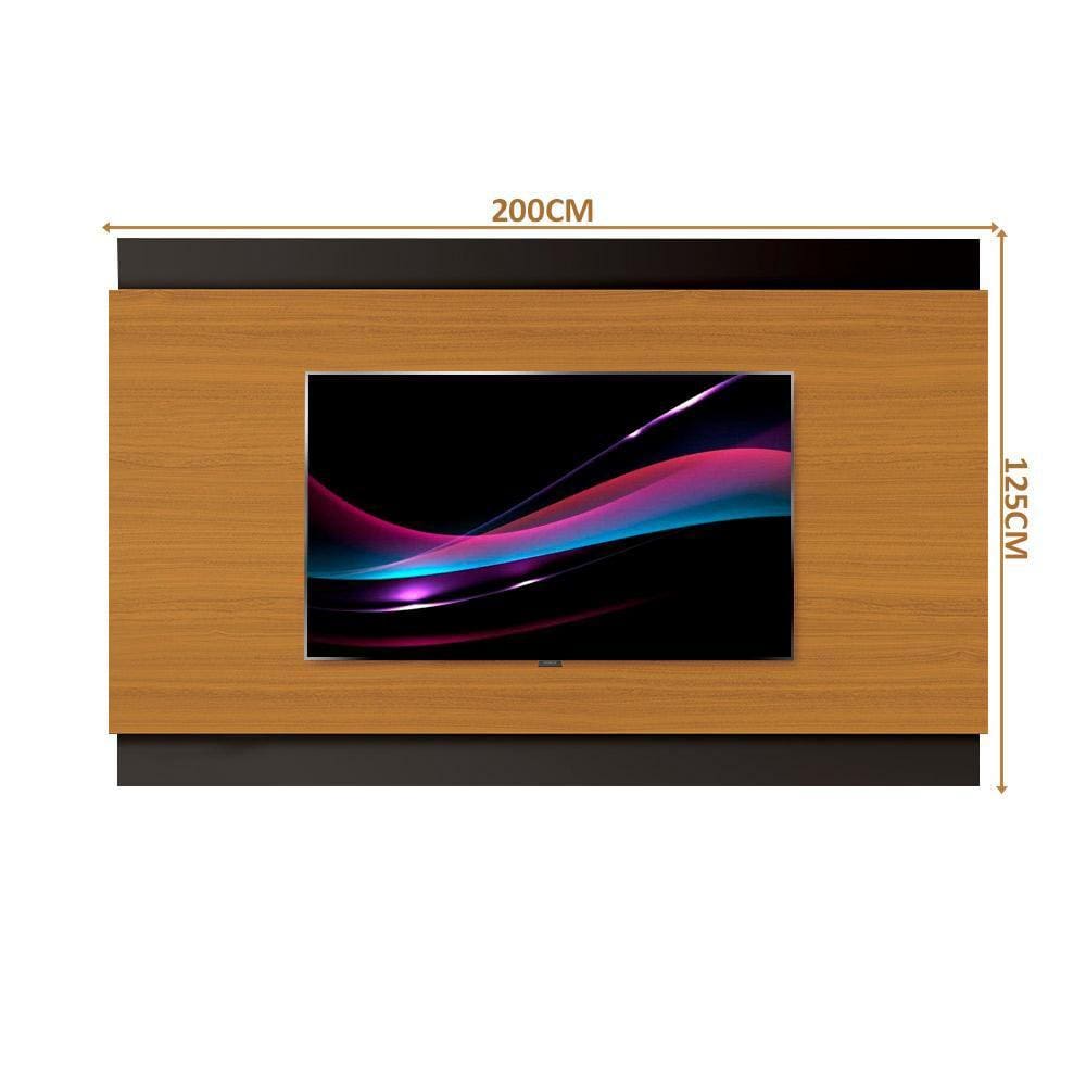 Painel De Parede TV Até 75 Polegadas Cedro Preto Legacy 2.0 EDN Móveis
