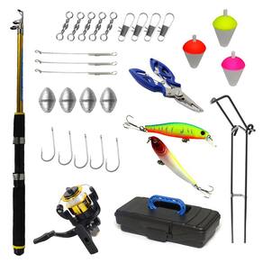 Kit Pesca Completo Molinete FX200 + Vara Telescópica 1,50m 8-12 Lbs + Acessórios