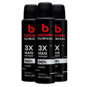 Kit Desodorante Aerosol Bozzano Clinical Clean 150ml - 3 unindades