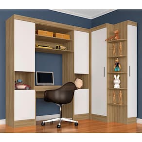 Guarda Roupa Modulado Com Penteadeira Cleo Boreal/branco - Móveis Arapongas