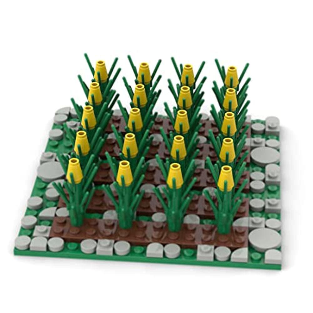 TOYGA Farm Corn Field Tijolos com 16x16 Baseplate, 190Pcs