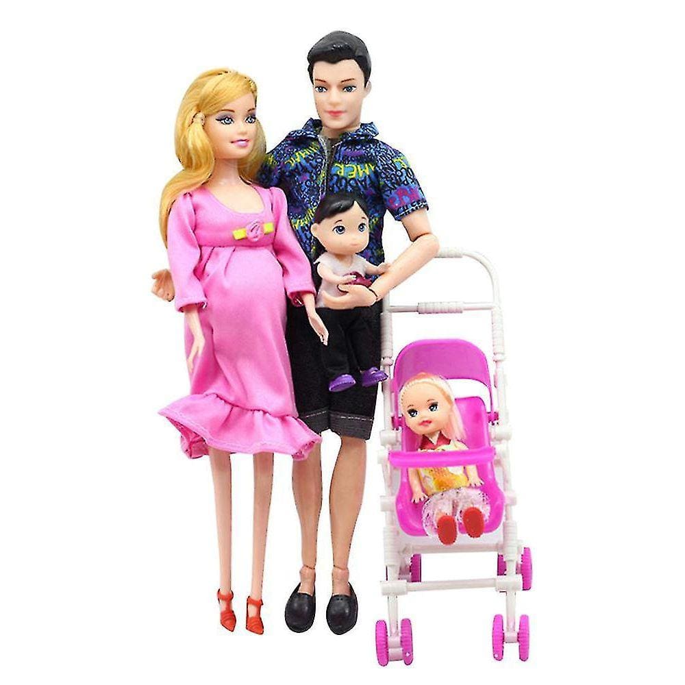 Boneca Grávida Estilo Barbie + 2 Bebês + Acessórios