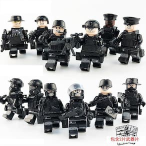 12pcs Polícia Especial Blocos de Construção City Police Face Shield