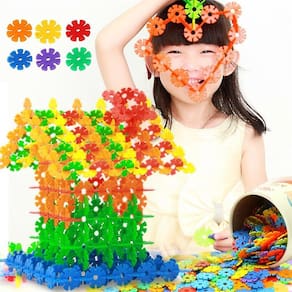 100/150pcs Colorido plástico plástico floco de neve blocos de quebra-cabeça brinquedo educacional