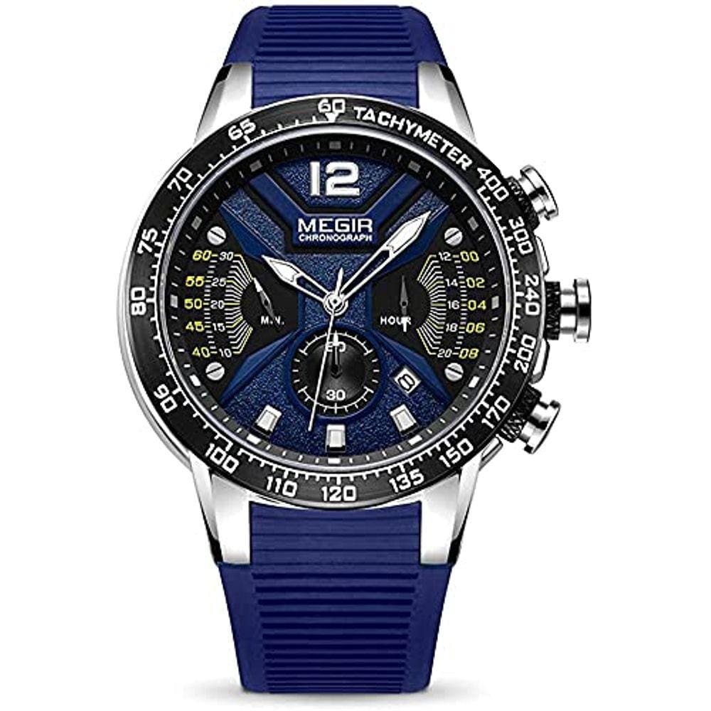 Cronógrafo esportivo masculino MEGIR de quartzo luminoso imp