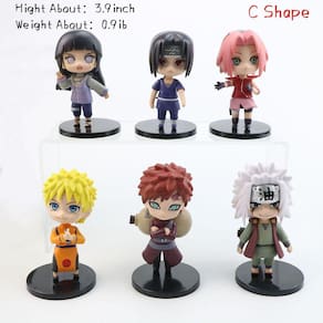 Anime 6 estilos Action Figure Ninja Modelo Brinquedo (c Forma