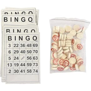 Jogo de tabuleiro de bingo, cartas de bingo clássico, bingo de madeira vintage