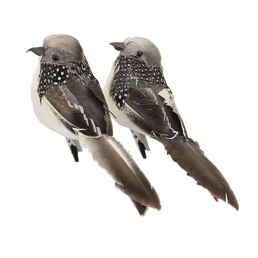 2pcs Mini Pássaros Falsos Peles de Espuma Artificial Doves Casamento